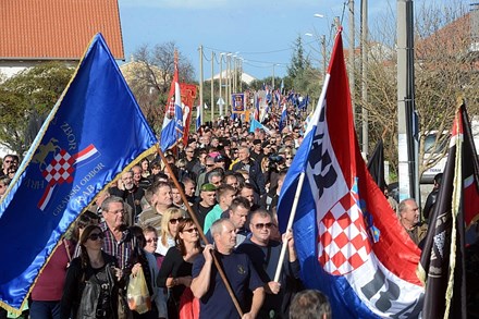 Škabrnja, 18.11.2014 - Škabrnja se prisjeća svojih žrtava – 43 mještana i 15 branitelja ubijenih u velikosrpskoj agresiji na to ravnokotarsko mjesto na današnji dan 1991. godine. 
foto HINA/ iš
